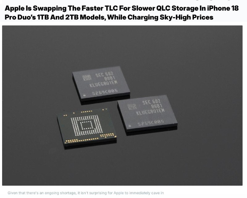 iPhone 18 Pro: Higher Prices Coupled with Slower Storage Options