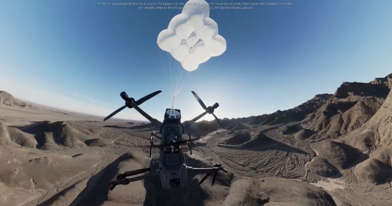 DJI 推出 AP100 降落伞系统,增强 Matrice 400 无人机及周边社区的安全