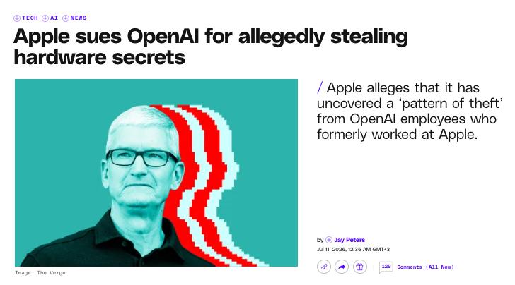 Apple Takes Legal Action Against OpenAI for Alleged Trade Secret Misappropriation