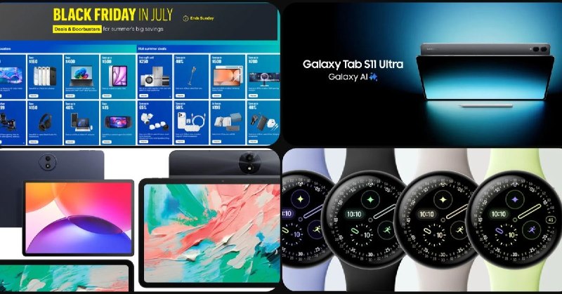 놓칠 수 없는 7월 특가: Galaxy Tab S11 Ultra 할인 최대 $430, NXTPAPER 태블릿 $160부터 시작, Pixel Watch 제공