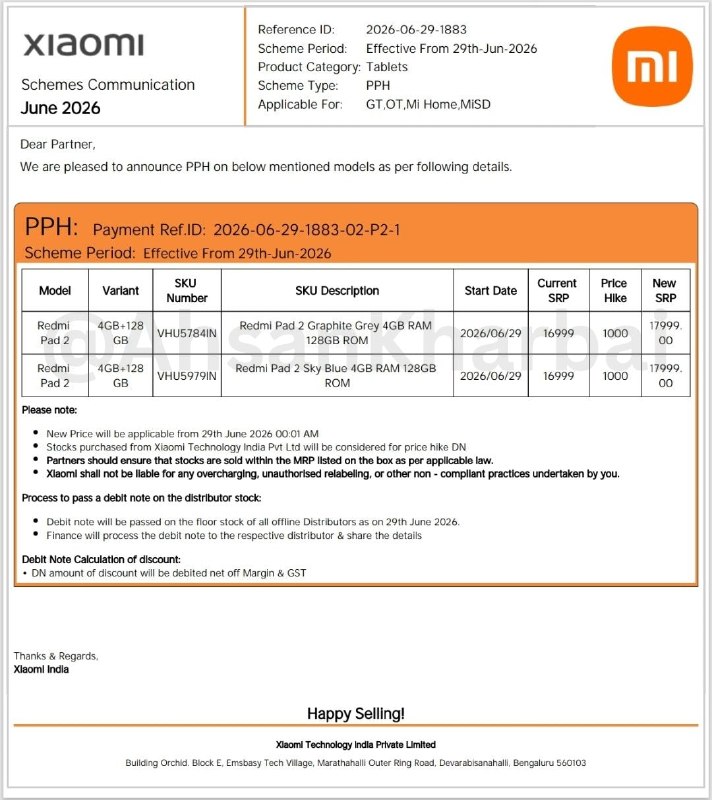 REDMI Pad 2 Price Increases by ₹1000 as New Rates Take Effect Today
