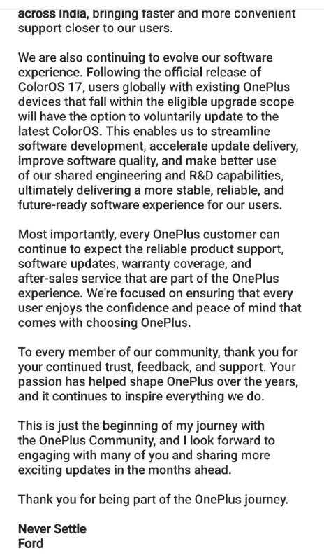 ONEPLUS OFFICIALLY CONFIRMS THE SHIFT TO COLOROS
