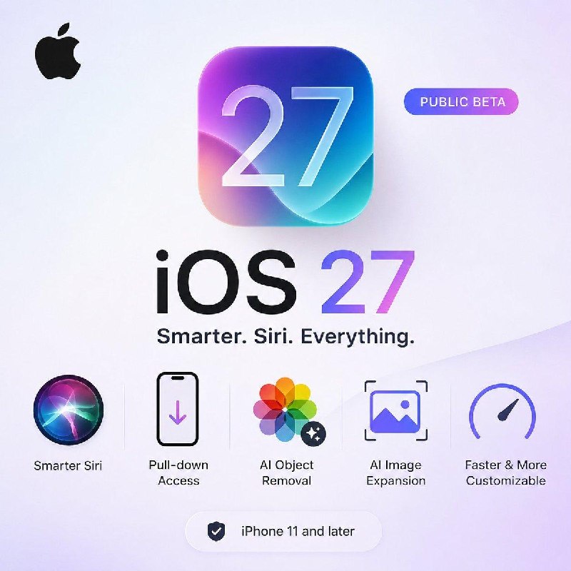 Apple ได้เปิดตัว iOS 27📱 รุ่นเบต้าสาธารณะครั้งแรก