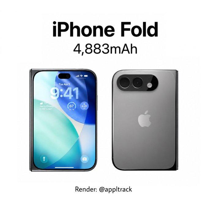 iPhone Fold có thể kết hợp thiết kế pin chia cell 4883mAh cải tiến