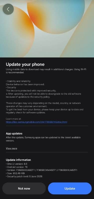 Samsung has released the One UI 8.5 June update for the Galaxy Z Fold7 in India and Europe with build version