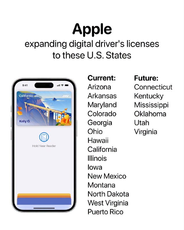 Apple、Apple Wallet のデジタル運転免許証を米国 6 州に拡大すると発表