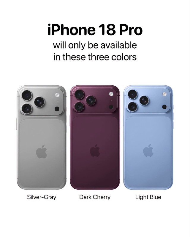 iPhone 18 Pro and Pro Max Set to Launch in Exclusive Dark Cherry, Light, and One More Color
