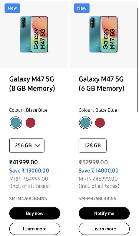 Samsung、Galaxy M47の価格を発売から1週間以内に最大8,000ポンド値上げ