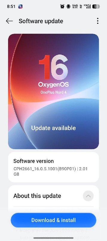 OnePlus, 인도 OnePlus Nord 4 사용자를 위한 OxygenOS 16 릴리스 후보 업데이트 출시