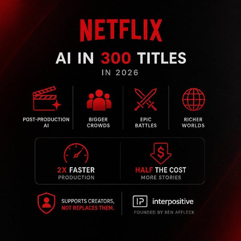 Netflix ra mắt 300 bộ phim và chương trình truyền hình được cải tiến bằng AI sáng tạo vào năm 2026
