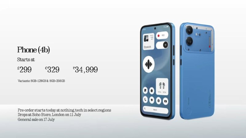 Nothing Phone 4b ra mắt với RAM 8GB và bộ nhớ trong 128GB với giá ₹34.999