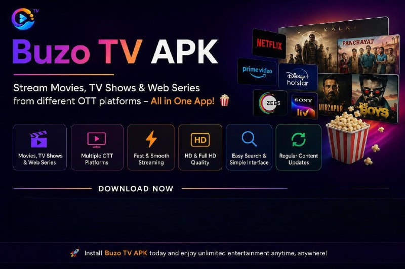 Trải nghiệm Giải trí cao cấp trên thiết bị di động và TV với APK Buzo TV - Tận hưởng bản dùng thử miễn phí một tháng!