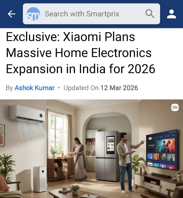 Xiaomi India is entering Home appliances market