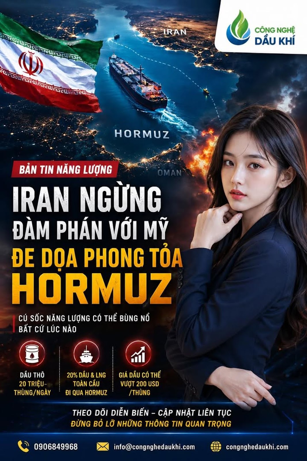 IRAN NGỪNG ĐÀM PHÁN VỚI MỸ, ĐE DỌA PHONG TỎA EO BIỂN HORMUZ