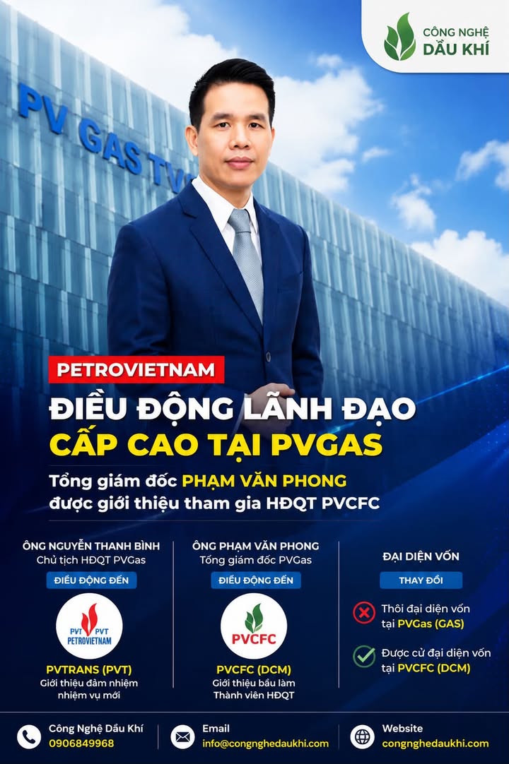 Đột biến nhân sự Petrovietnam: Tổng giám đốc PVGas Phạm Văn Phong gia nhập HĐQT PVCFC