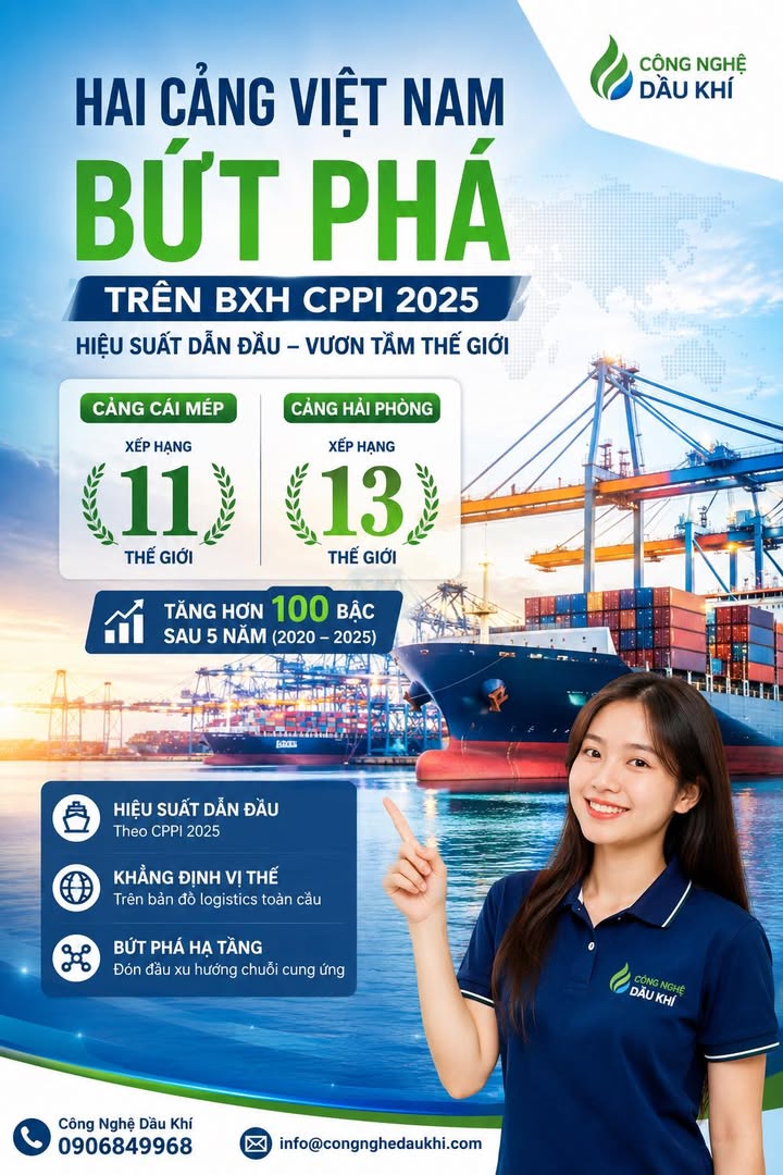 "Hai Cảng Biển Việt Nam Bứt Phá Trong BXH CPPI 2025: Hải Phòng Tăng Hơn 100 Bậc Sau 5 Năm"