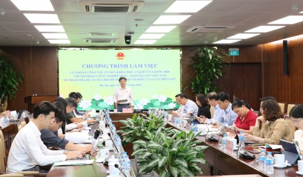 Ủy ban Khoa học Công nghệ & Môi trường Quốc hội làm việc với TKV về sửa đổi Luật Điện lực
