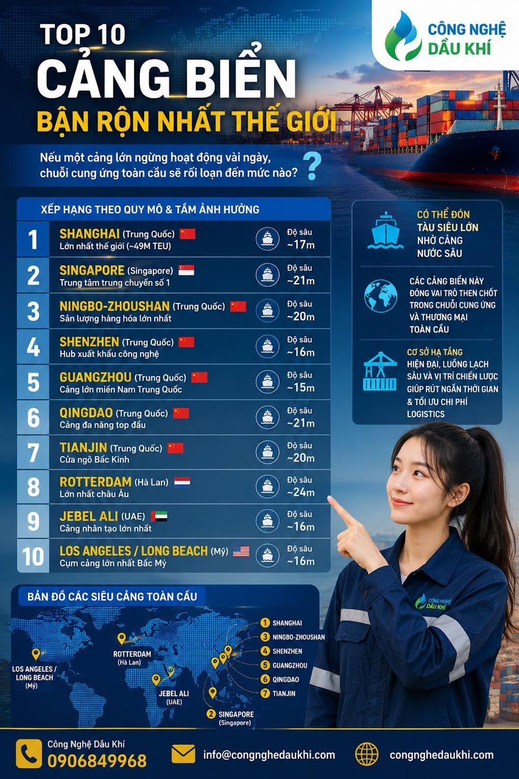 TOP 10 CẢNG BIỂN BẬN RỘN NHẤT THẾ GIỚI #CangBienLonNhatTheGioi #Logistics #Ship...