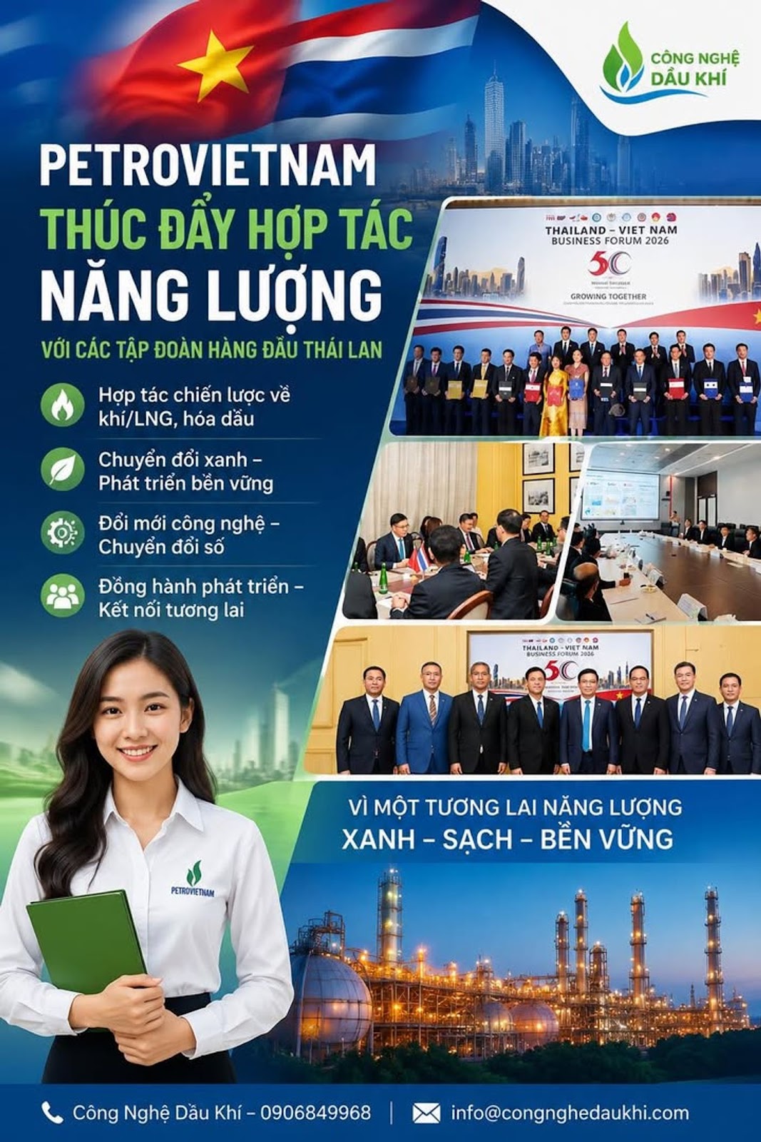 PETROVIETNAM MỞ RỘNG HỢP TÁC NĂNG LƯỢNG VỚI THÁI LAN, CƠ HỘI VÀNG HAY BƯỚC NGOẶT CHIẾN LƯỢC CHO AN N