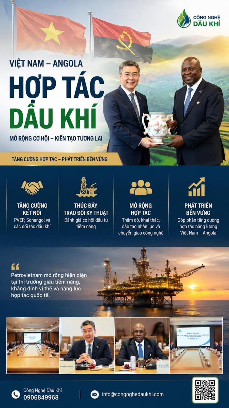Petrovietnam Mở Rộng Hợp Tác Dầu Khí Với Angola, Bước Đi Chiến Lược Tại Một Trong Những Thị Trường N