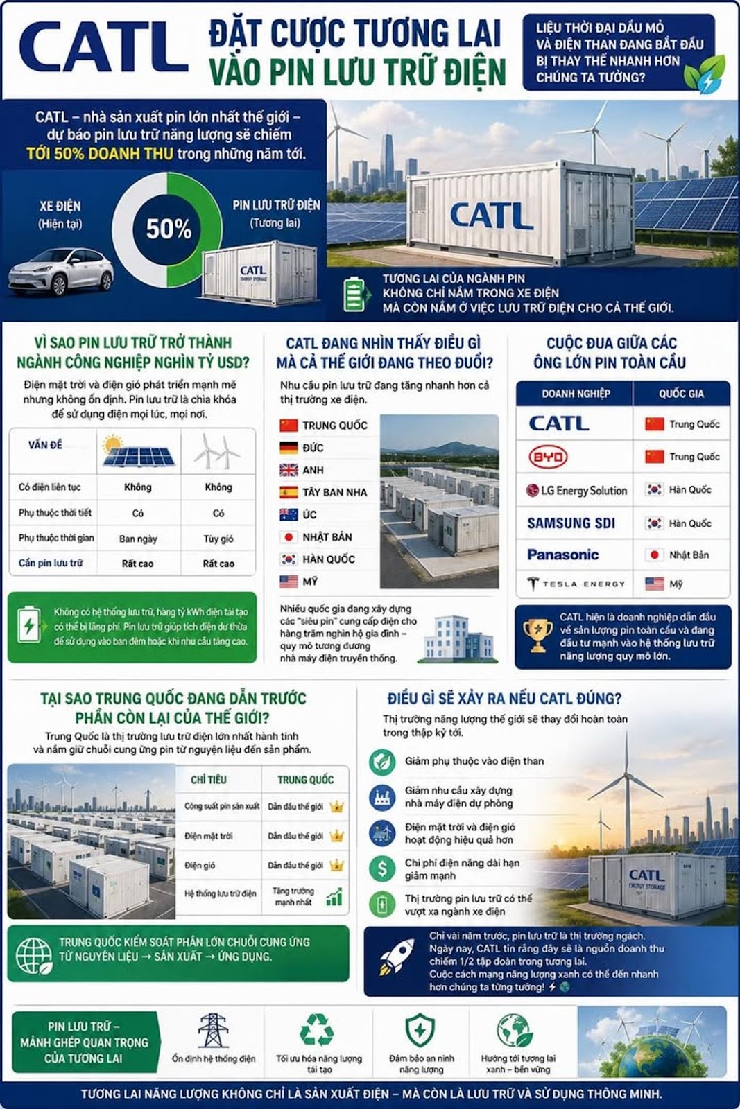 CATL Đặt Cược Tương Lai Vào Pin Lưu Trữ Điện, Liệu Thời Đại Dầu Mỏ Và Điện Than Đang Bắt Đầu Bị Thay